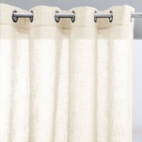 Занавеска С эффектом льна с люверсами Nyong 180 x 140 см белый LA REDOUTE INTERIEURS  фото, kupilegko.ru